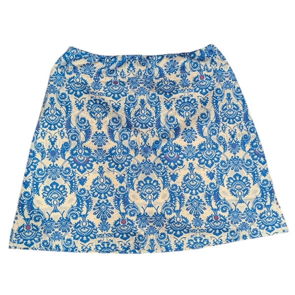 Blue Paisley Print with Pink Accents Active Performance Skort Lightweight - Picture 3 of 6